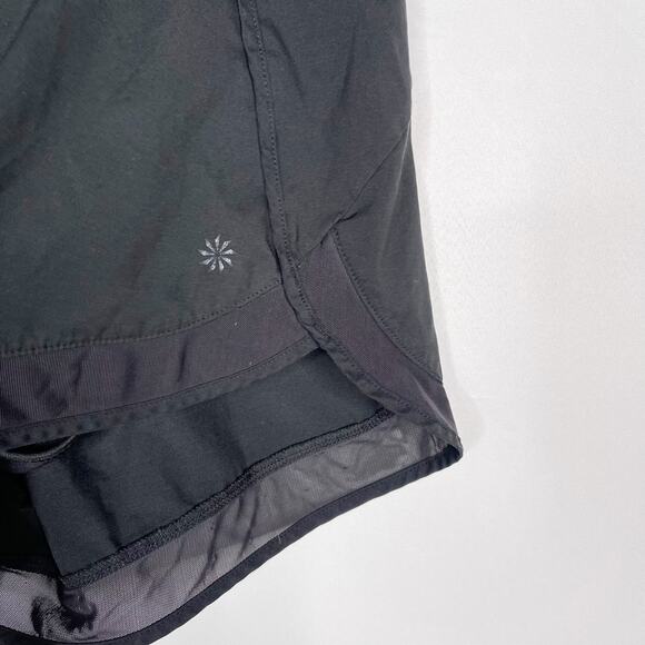 Athleta Small S Black Mesh Racer Run Shorts 4" Inseam Running Workout Liner - Picture 5 of 13